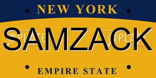 SAMZACK New York License Plate