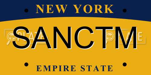 SANCTM New York License Plate
