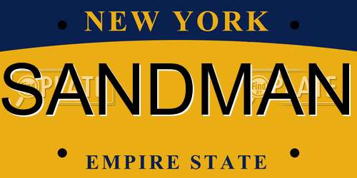 SANDMAN New York License Plate