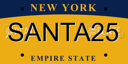 SANTA25 New York License Plate