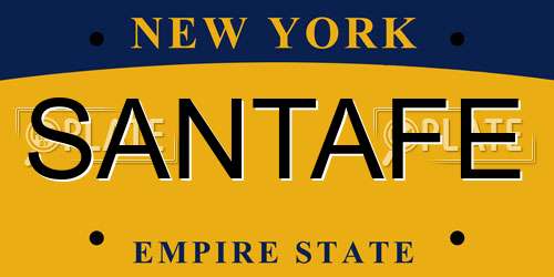 SANTAFE New York License Plate
