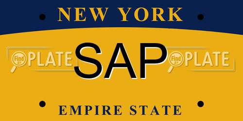 SAP New York License Plate