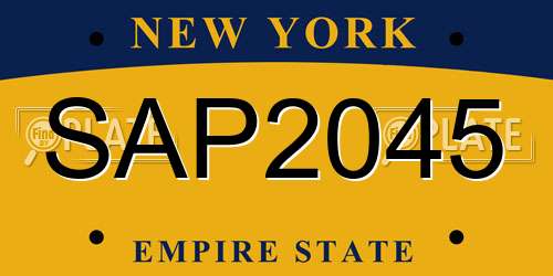 SAP2045 New York License Plate