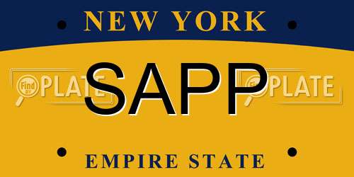 SAPP New York License Plate