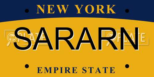 SARARN New York License Plate