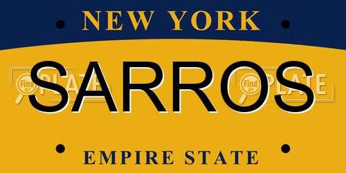 SARROS New York License Plate