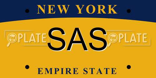 SAS New York License Plate