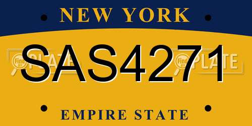 SAS4271 New York License Plate