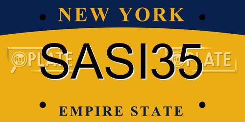 SASI35 New York License Plate