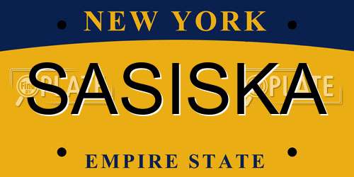 SASISKA New York License Plate
