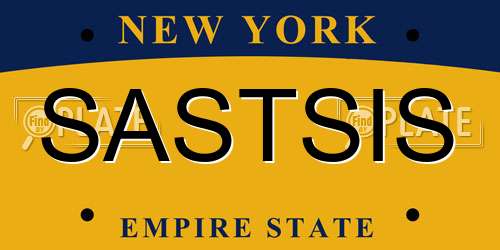 SASTSIS New York License Plate
