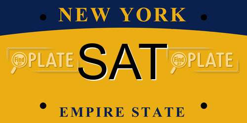 SAT New York License Plate
