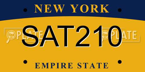 SAT210 New York License Plate