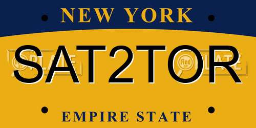 SAT2TOR New York License Plate