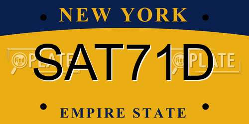SAT71D New York License Plate