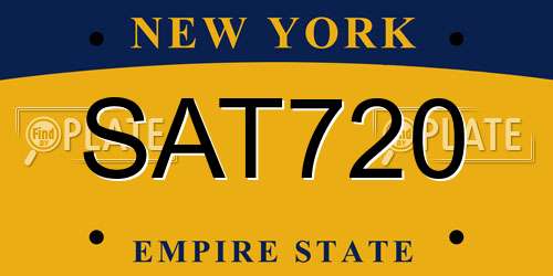 SAT720 New York License Plate