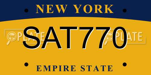 SAT770 New York License Plate