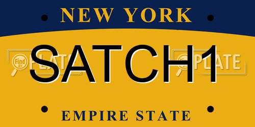 SATCH1 New York License Plate