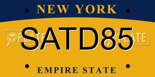 SATD85 New York License Plate