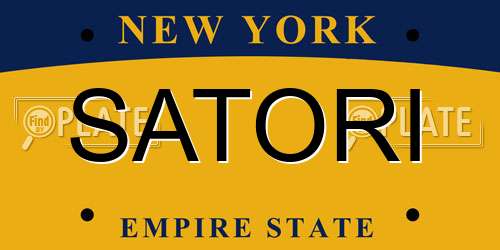 SATORI New York License Plate