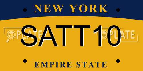 SATT10 New York License Plate
