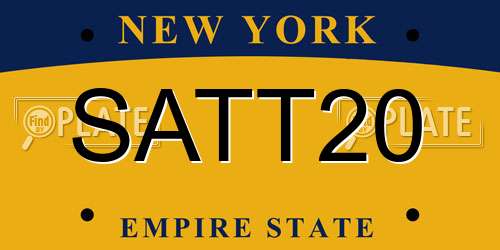 SATT20 New York License Plate