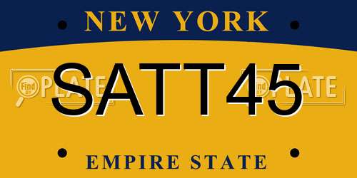 SATT45 New York License Plate