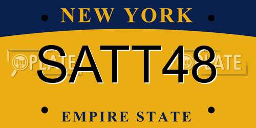 SATT48 New York License Plate