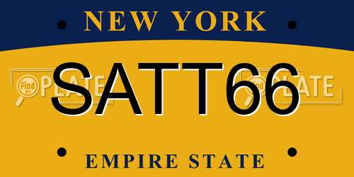 SATT66 New York License Plate