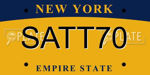 SATT70 New York License Plate