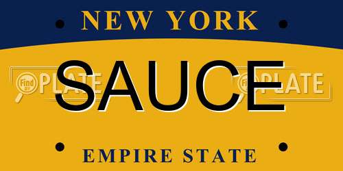 SAUCE New York License Plate