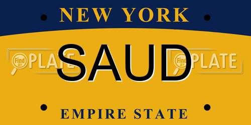 SAUD New York License Plate