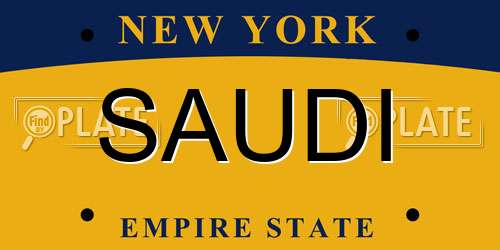 SAUDI New York License Plate