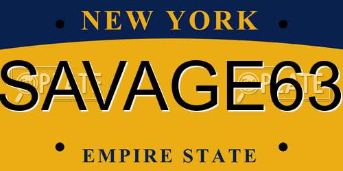 SAVAGE63 New York License Plate