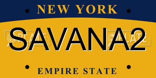 SAVANA2 New York License Plate