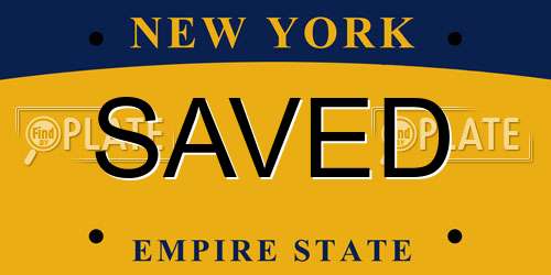 SAVED New York License Plate