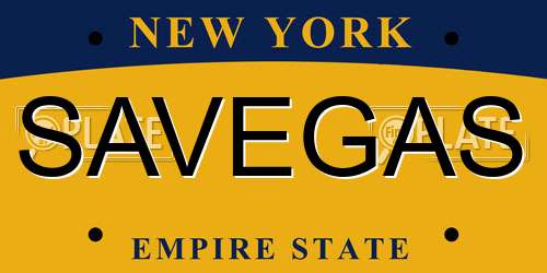 SAVEGAS New York License Plate
