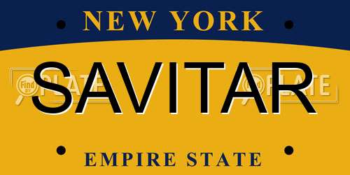 SAVITAR New York License Plate