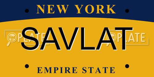 SAVLAT New York License Plate
