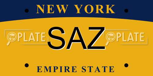 SAZ New York License Plate
