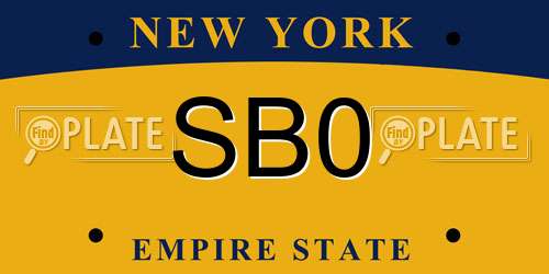 SB0 New York License Plate
