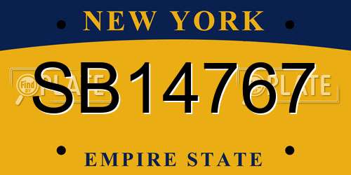 SB14767 New York License Plate