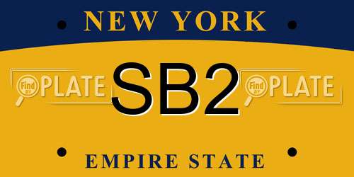 SB2 New York License Plate