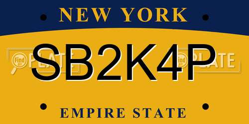 SB2K4P New York License Plate