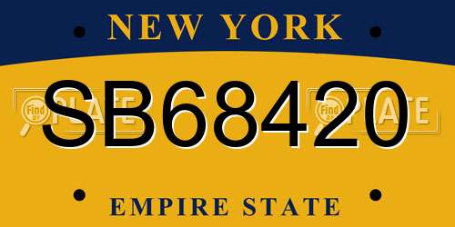 SB68420 New York License Plate