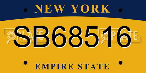 SB68516 New York License Plate
