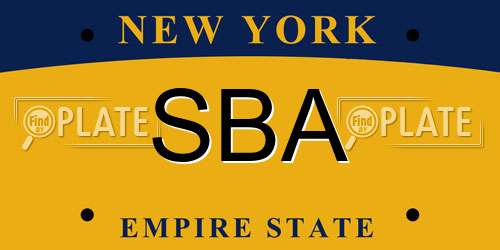 SBA New York License Plate