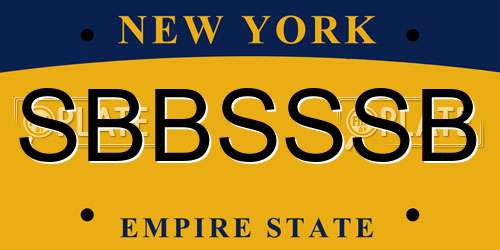 SBBSSSB New York License Plate