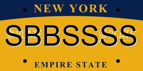 SBBSSSS New York License Plate