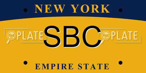 SBC New York License Plate